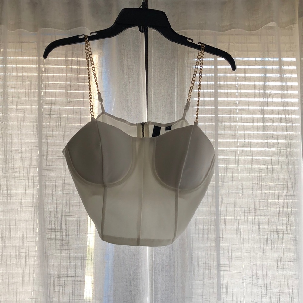 White and gold corset